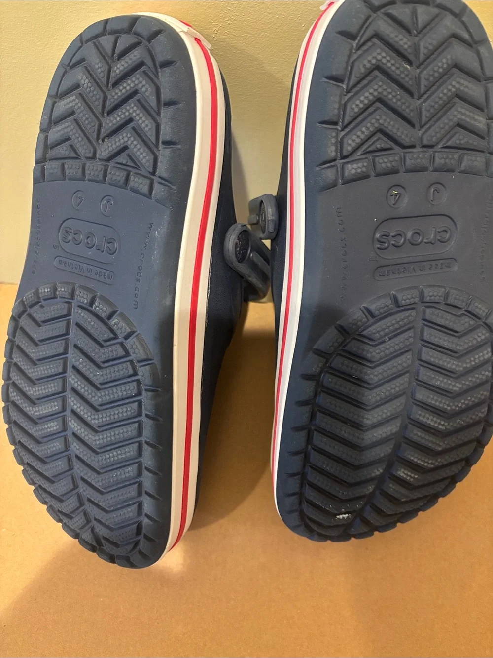 Kids Navy Slip-On Clogs with Patriotic Charms gently used